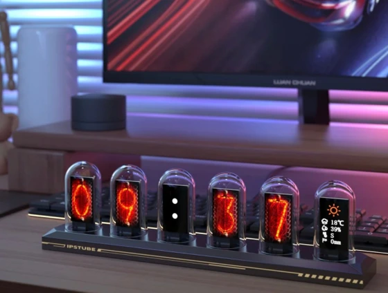 ساعت هوشمند رومیزی طرح کپسول شفاف ipstube